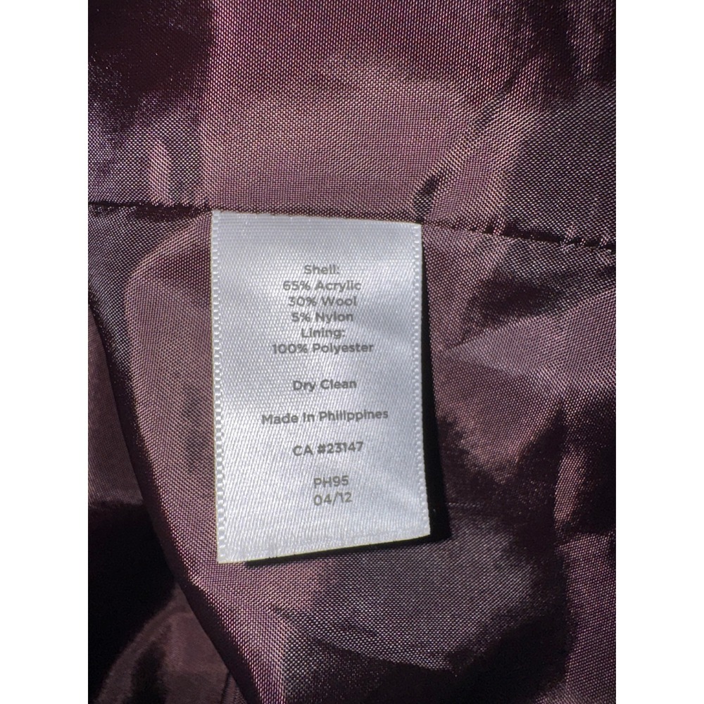 Talbots Petites Red Pink Tweed Double Breasted Blazer Jacket Size 8P Wool Blend - Picture 4 of 4